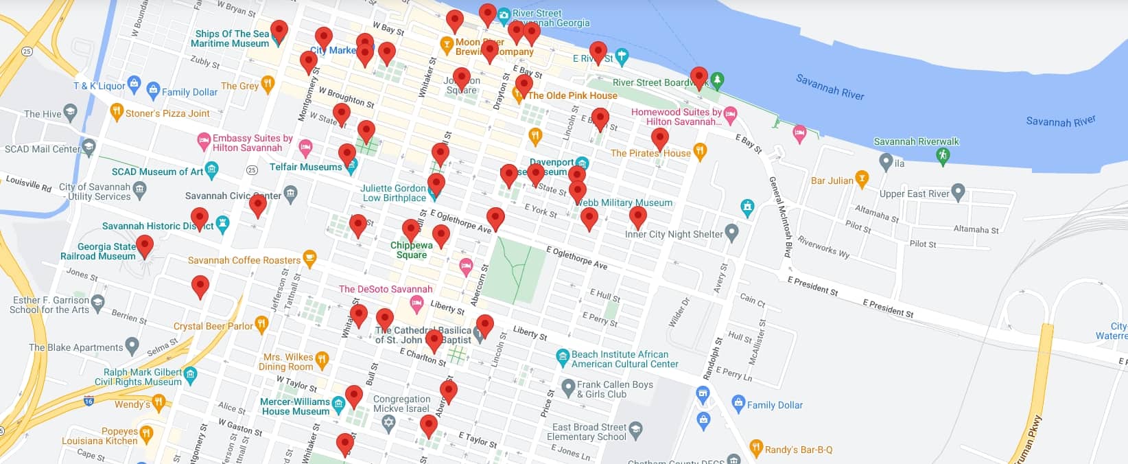 savannah attractions map